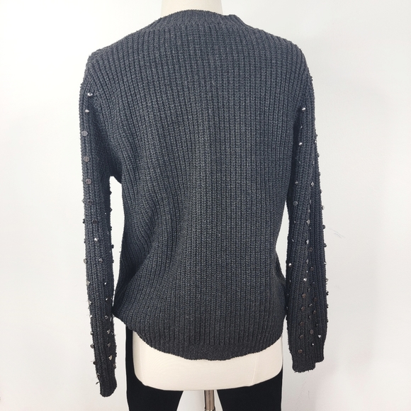 FOREVER 21 Dark Gray Knit Studded Chunky Sweater - Picture 5 of 5